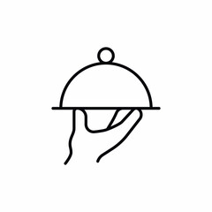 hand waiter tray food icon