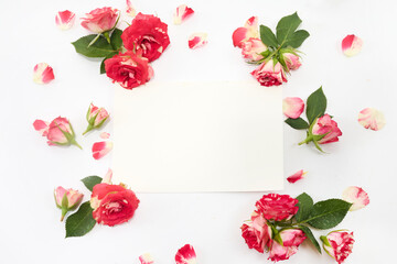 Romantic Floral Framework with Blank Space