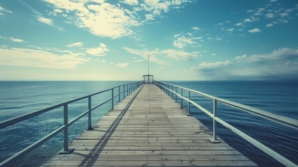 wooden bridge over the sea