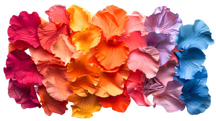 Colorful petal isolated on a transparent background, PNG, Ai