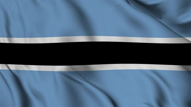 Botswana Flag Waving Animation seamless loop. 4k
