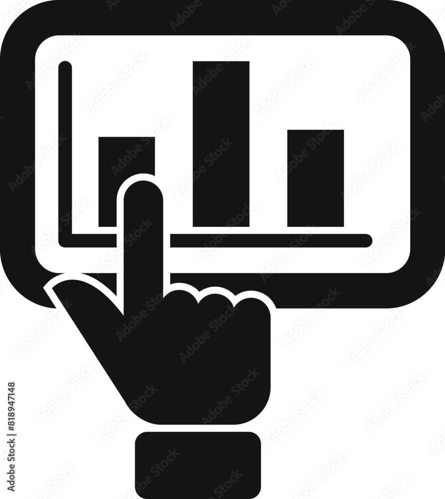 Poster modern touchscreen analytics icon for business statistics. data analysis. and performance monitoring