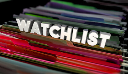 Watchlist File Folders Track Important Documents Watch List 3d Illustration