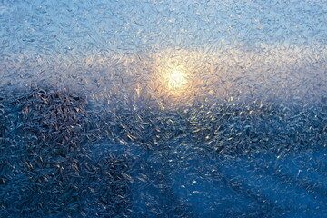 Sunset in the winter window