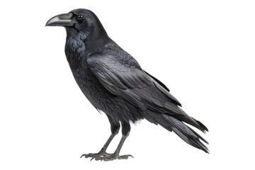 Fototapeta premium Black crow isolated on transparent background