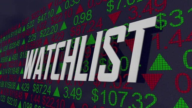 Watchlist Companies Stocks to Watch List High Potential Earning Investment 3d Animation