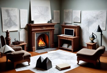 fireplace in living room (251)