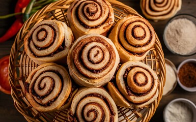 Unique Chipotle Cinnamon Rolls: Sweet, Warm, Smoky, and Slightly Spicy Twist on Traditional Rolls, Top view