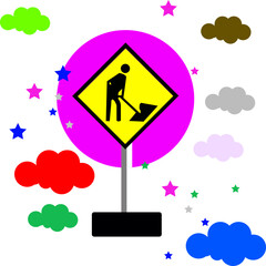 Trafic light signs for road suitable for kids education or elementary school