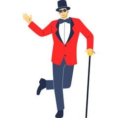 Showman Flat Illustration