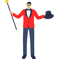 Showman Flat Illustration