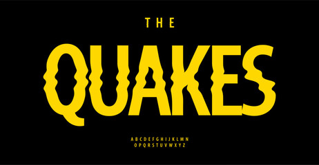 High bold letter with distinctive wavy or quake effect, distorted alphabet striking impact for eye-catching headline, poster, brand, add. Powerful unconventional typographic design. Vector typeset © artyway