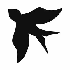 black silhouette or illustration of a swallow