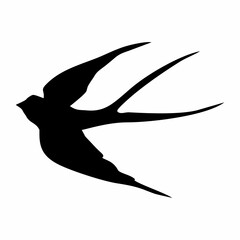 black silhouette or illustration of a swallow