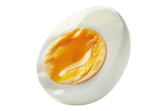 Boiled egg isolated on transparent background