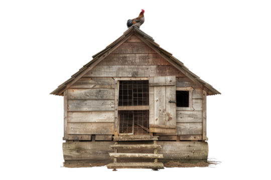 Chicken coop isolated on transparent background
