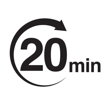 20 minute arrow timer icon vector illustration eps