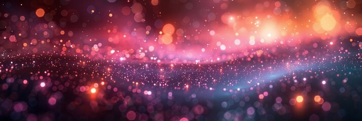 A vibrant, unfocused light shines brightly in the dark, creating a colorful haze
