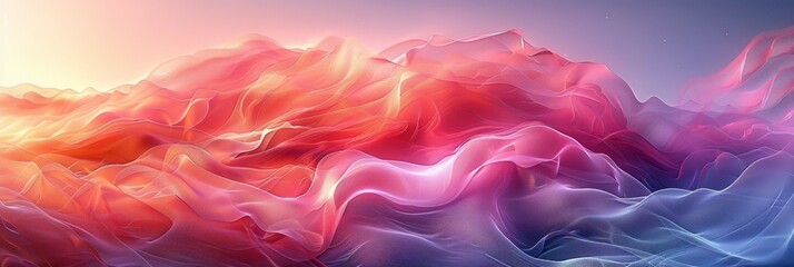 Dynamic and colorful abstract representation of a mountain range