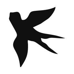 black silhouette or illustration of a swallow