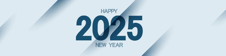 Happy New Year 2025 text design. Modern brochure design template, card, banner. Slice style design. Vector illustration with lines on background.