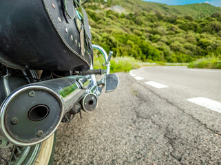 Close up of motorcycle exhaust