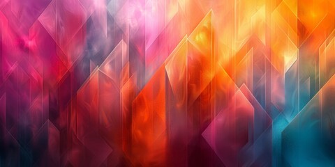 A dynamic abstract painting featuring a plethora of vivid colors and intricate brushstrokes