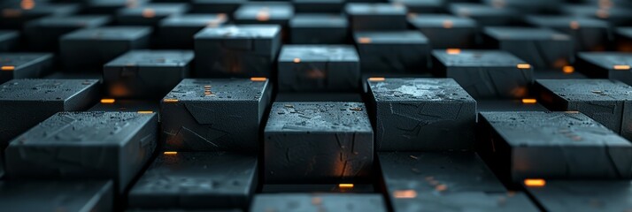 Fototapeta premium A close-up view showcasing a vast quantity of blocks tightly packed together
