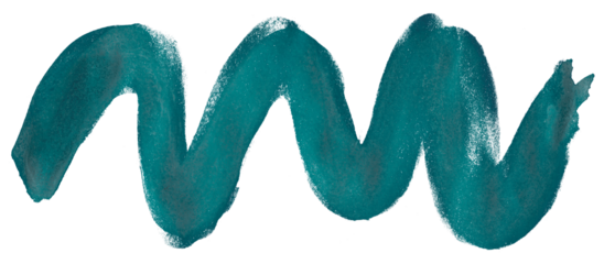 Green brush strokes isolated on transparent background.