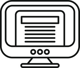 Black and white line art icon depicting a vintage computer monitor, suitable for web use