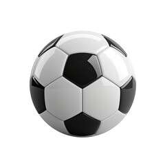 Obraz premium Black and white realistic 3D soccer ball, isolated background.
