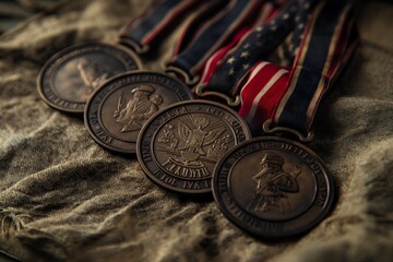 Independence celebration, patriot award medal concept, memorial