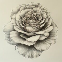 Obraz premium Drawing of a rose with thin lines. Illustration with isolated background