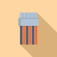 Flat design icon of colorful ethernet cables with connectors on a beige background