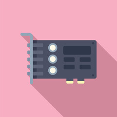 Vector illustration of a modern gpu in a trendy flat design style on a pink background