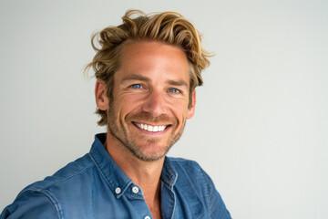 portrait of a handsome blond man in his 30s