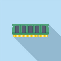 Flat design vector graphic of a ddr ram module, ideal for techrelated content