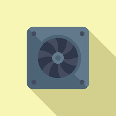Minimalist flat design of a computer fan, ideal for tech and hardware themes