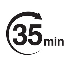 35 minute arrow timer icon vector illustration eps