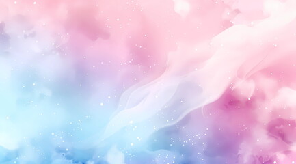 Pastel Abstract Vector Background with Watercolor, Smoke, and Glitter Effect.Light pink blue pastel watercolor background