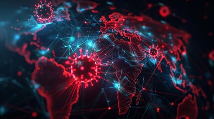 Abstract representation of virus impact globally