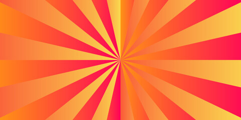 Modern abstract ray and sunburst light shine retro beam multicolor glow sunrise wallpaper pattern background. spiral creative stripes warm used for cartoon, banner adds and template.
