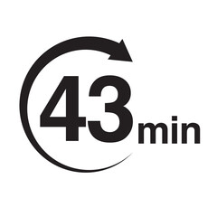 43 minute arrow timer icon vector illustration eps