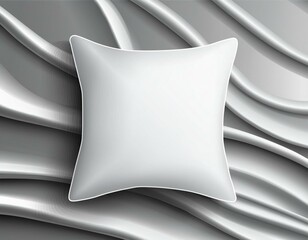 white square pillow mockup on bed sheet