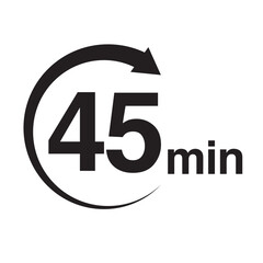 45 minute arrow timer icon vector illustration eps