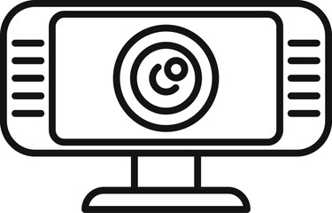 Simple line icon of a web camera suitable for web and technology designs
