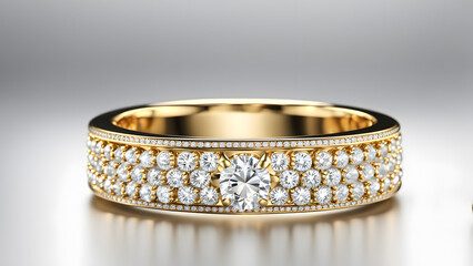 a couple of wedding rings with diamonds