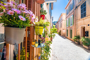 Town of Cassis on French riviera colorful alley view