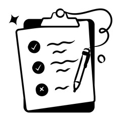 Get a glimpse of task list doodle icon 