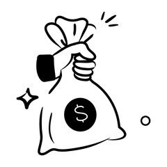 Visually appealing doodle icon of money loan 
